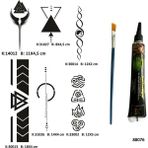 Airbrush Tattoo Şerit Sırt Bacak Tüp Kına Ve Fırça Li Tattoo Geçici Dövme Seti