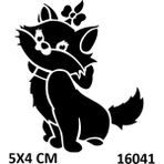 Airbrush Tattoo Sevimli Kedi Stencil Süsleme ve Boyama Kalıbı
