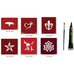 Airbrush Tattoo Taç Yıldız Hint Kınasıyla Geçici Dövme Seti