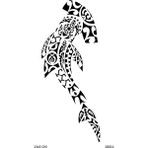 Airbrush Tattoo Tribal Çekiç Balığı Yapışkanlı Stencil Süsleme ve Boyama Kalıbı