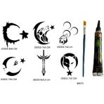 Airbrush Tattoo Türkçü Milliyetçi Desenler Şablon + Hint Kınası Geçici Dövme Seti 6'lı
