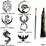 Airbrush Tattoo Vahşi Güzellikler Tüp Kına Ve Fırça Li Tattoo Geçici Dövme Seti