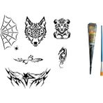 Airbrush Tattoo Vahsi Kanat Hint Kınasıyla Geçici Dövme Yapma Seti