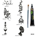 Airbrush Tattoo Zarif Kadınlar Hint Kınasıyla Geçici Dövme Yapma Seti