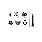 Airbrush Tattoo Zarif Modeller Hint Kınasıyla Geçici Dövme Seti