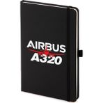 Airbus A320 Not Defteri 13X21 cm Pilot - Havacı - Uçak Tutkunu Hediye - Siyah - Çizgili
