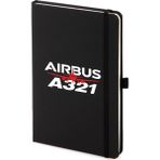 Airbus A321 Not Defteri 13X21 cm Pilot - Havacı - Uçak Tutkunu Hediye - Siyah - Çizgili