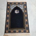 Airenk Oturma Odası Yatak Odası Kilim Kristal Kadife Baskılı Seccade Yumuşak Rahat Kumaş Kalınlaşmış Halı (Yurt Dışından) - Siyah