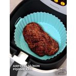 Airfryer Silikon Pisirme Kabi 20X5 Cm Bpa Icermez Tum Airfryerlere Uyumlu Pisirme Kagidi Turkuaz