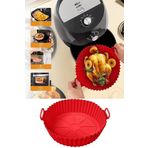 Airfryer Silikon Pişirme Kalıbı - Air Fryer Aksesuarı, Pişirme Kağıdı - Kırmızı (bpa Free)