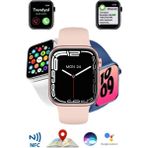 Airm7 Max Akıllı Saat Kablosuz Şarj 2 Tuş Aktif Konum Takip Siri Sesli Mesaj Yazma 1,92'' Geniş Ekr - 35 - 48 mm - Alaska Mavi