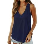 AirMood Cami Tank Top Camisole Mavi Marineblau Kadın Kolsuz T-shirt
