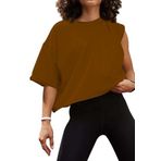 AirMood Workout Loose Fitted Tees Kahverengi Kadın Crop T-shirt