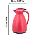 Airobazar 1.5 Litre Cam Termos | Isıya Dayanıklı Çift Katmanlı | Piknik Kamp Ofis Kafe Ev Kullanımı - Pembe