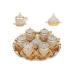 AiroBazar Kahve Fincanı Lokumluk Seti Türk Arap Kahvesi Espresso Fincan Tabağı Kristal Set 6 Lı Set