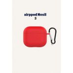 Airpod 3 Nesil Uyumlu Kılıf Silikon Kapak Arka Koruma Kabı Koruyucu Kılıf - Kırmızı - Nesil 3