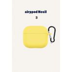 Airpod 3 Nesil Uyumlu Kılıf Silikon Kapak Arka Koruma Kabı Koruyucu Kılıf - Sarı - Nesil 3