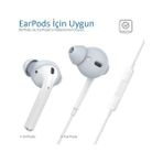 Airpods 1. & 2. Nesil Kulak Içi Kılıf – 3 Çift Small Silikon Uç – 0.5mm Ultra Ince, Kaymaz, Şarj Kutusuna Uyumlu, Konforlu & Hijyenik Kullanım Açık Mavi - standart