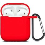 Airpods 1. Nesil / 2. Nesil Uyumlu Kılıf Silikon Kapak Arka Koruma Kabı Koruyucu Kılıf - Kırmızı - Airpod Nesil 1/2