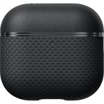 Airpods 4 Kılıf 1500D Aramid Fiber Pitaka Ultra-Slim Classic Serisi Black-Grey Twill Kapak Siyah-Gri - Siyah - Gri
