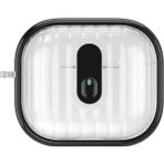 Airpods 4 Kılıf Kenarları Renkli Şeffaf Dilimli Silikon Redclick Airbag 40 Kılıf - Siyah