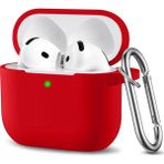 Airpods 4 Kılıf Silikon Kulaklık Koruyucu Yumuşak Kılıf - Kırmızı