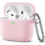 Airpods 4 Kılıf Silikon Kulaklık Koruyucu Yumuşak Kılıf - Pudra