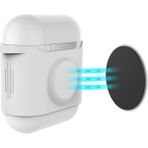 AirPods Kılıf Koruyucu Case Silikon Mat Mıknatıslı Kemer Klips PT09 - Beyaz
