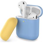 AirPods Kılıf Koruyucu Case Silikon Mat Yedek Kapak Hediyeli PT-38 - Açık Mavi