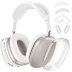 AirPods Max Kulaklıklar için Silikon Kılıf Kapak, Şeffaf Yumuşak TPU Kulak Kupaları Kapağı/Kulak Pedi Kılıf Kapak/Kafa Bandı Kapağı Şeffaf Aksesuarlar, Apple AirPods Max (2024/2020) (USB-C/Lightning