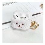 AirPods Pro 2 için Tedy Tüylü Ayı Koruma Kılıf Bagies (Krem)