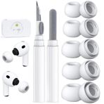 AirPods Pro 3 Nesil için 5 Çift Yedek Kulak Ucu, Dahili Toz Koruma Ekranı, AirPods Pro 3. (2025) için Temizleyici Kalem Silikon Kulak Uçları (5 Boyut-XXS/XS/S/M/L) -Beyaz