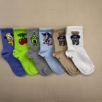 Airsocks 6’lı Erkek Çocuk Rengarenk Karakterli Tenis Çorap - Çok Renkli - 5 - 6 Yaş