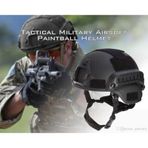 Airsoft Raylı Koruyucu Kask Miğfer Siyah Haki