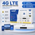 Airstorr 4g Lte Sım Kartlı 4000MAH Wifi Router 300MBPS | 4 Antenli Cpe Modem Çoklu Cihaz Desteği - RT04