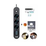 Aırstorr Akım Korumalı 3’lü Grup Priz 1 Mini led Uzatma Kablosu 3X Usb 3X Anahtar 2M Kablo 2500w