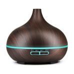 Airstorr Aroma Difüzörü Ultrasonik Hava Nemlendirici 150 Ml, 24 Saat Zamanlayıcı, 7 LED Renk, Aroma Terapi Fonksiyonu, Sessiz, - Koyu Kahverengi