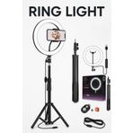 Aırstorr Kumandalı Youtube Tiktok Çekim 3 Işıklı Telefon Tutucu Makyaj Işığı Ring Light 10Inç+2.1M Tripod