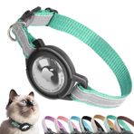 Airtag Kedi Tasması Ayrılıkçı, Odokele Reflektörlü Kedi Tasmaları, Yavru Kedi için Apple Air Etiket Tutuculu, Kedi GPS Takip Cihazı Ayarlanabilir Yaka, Yavru Kedi ve Yavru Köpekler için Hızlı Çıkarma