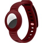 Airtag Uyumlu Bileklik Koruyucu Kılıf Anahtarlık Silikon Yüzey 360 Koruma Airtag Koruyucu - Bordo