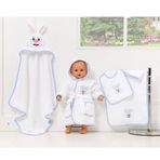 Airycot Bebek Bornoz Seti Mavi Tavşan (5 Parça Bebek Seti)