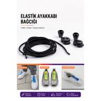 AiryFooT Akıllı Bağcık, Pratik Lastikli Ayakkabı Bağcığı 100 Cm ( Siyah )