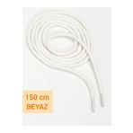AiryFooT Beyaz Yuvarlak Polyester Spor Ayakkabı Ve Bot Bağcığı 150 Cm 1 Çift