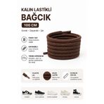 AiryFooT Kalın Lastikli Ayakkabı Bağcığı 100 cm ( Kahverengi )