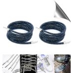 AiryFooT Kristal Taşlı Parlak Taşlı Ayakkabı Bağcığı 100 cm 1 Çift ( SİYAH )
