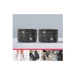 AiryFooT Kristal Taşlı Parlak Taşlı Bot Ve Ayakkabı Bağcığı Uçsuz 150 Cm 1 Çift ( Füme )