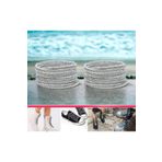 AiryFooT Kristal Taşlı Parlak Taşlı Bot Ve Ayakkabı Bağcığı Uçsuz 150 Cm 1 Çift ( Gümüş )