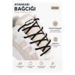 AiryFooT Vidalı Kilitli Akıllı Yuvarlak Bağcık, Elastik Pratik Ayakkabı Bağcığı 100 CM, 1 Çift Siyah ( Siyah Nikel Vida )