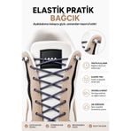 AiryFooT Yuvarlak Lastikli Klipsli Spor Ayakkabı Bağcığı 100 cm ( Gri ) 1 Çift
