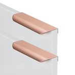 AIRYLI 2'li Paket Görünmez Dolap Kolları Mobilya Kolu Gizli Çekmece Düğmeleri Yuvarlatılmış Köşeler Kapı Kolu Geri Vida Kolu Yatak Odası Gardırop Profil Kolu (80 mm, Pembe Altın)